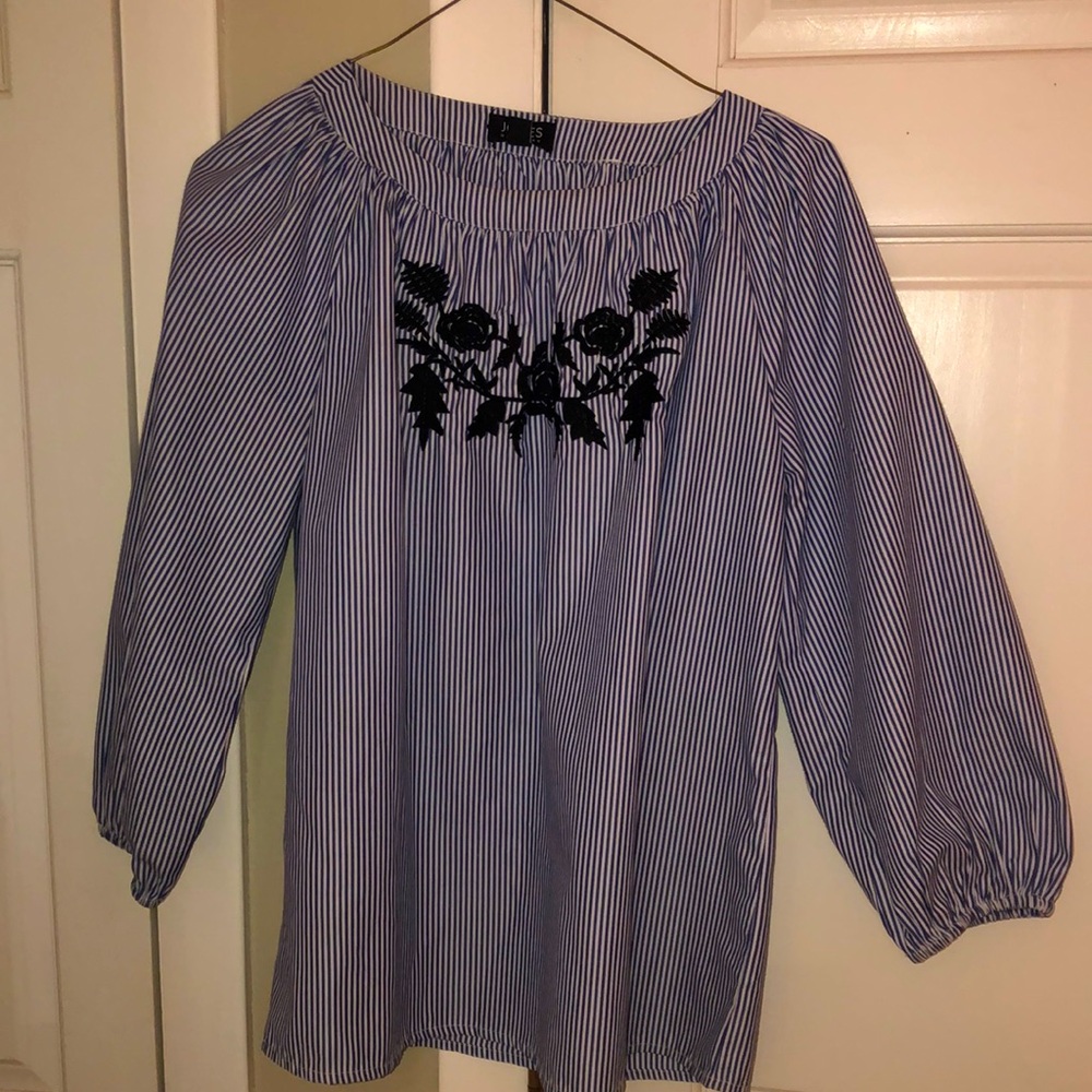 Stripes, of navy and white, Sz small